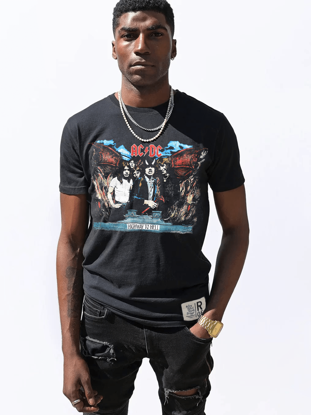 AC/DC Highway to Hell Black Tee - Roots of Fight