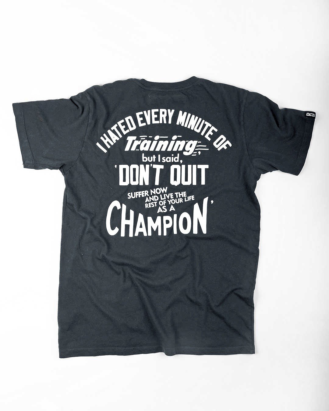 Ali Deer Lake 'Don't Quit' Quote Black Tee - Roots of Fight