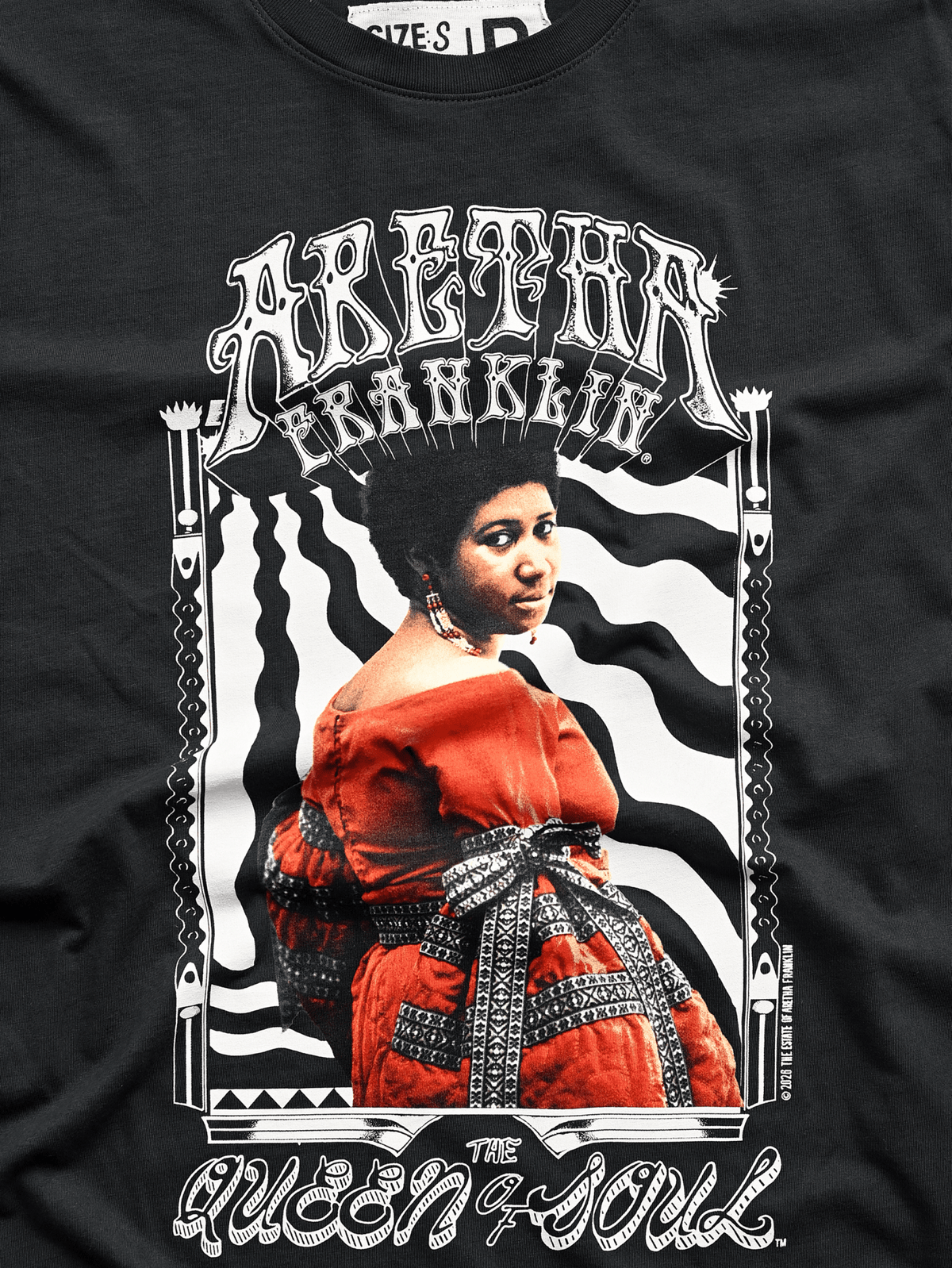 Aretha Franklin Queen of Soul Black Photo Tee - Roots of Fight