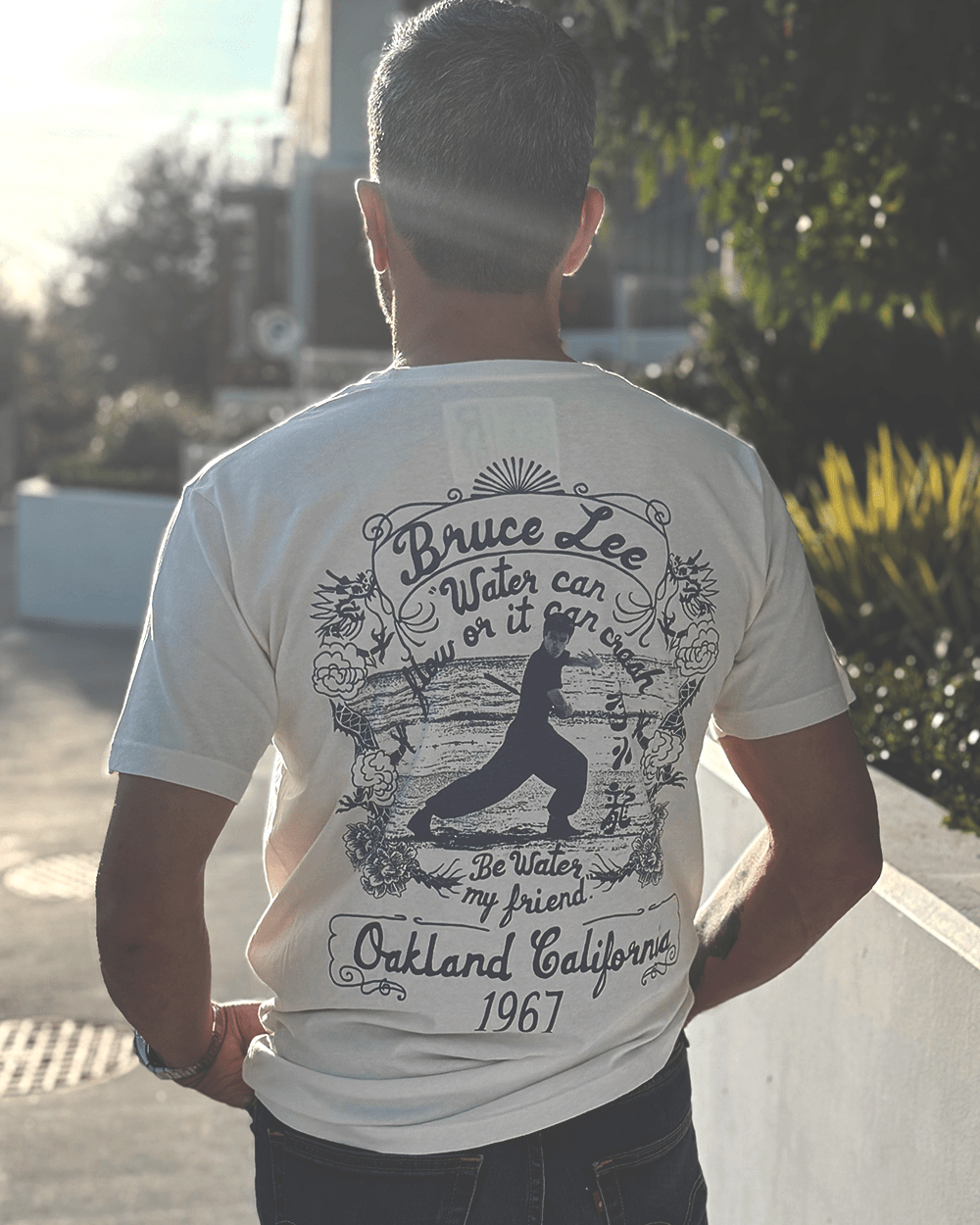 Bruce Lee Be Water White Tee - Roots of Fight