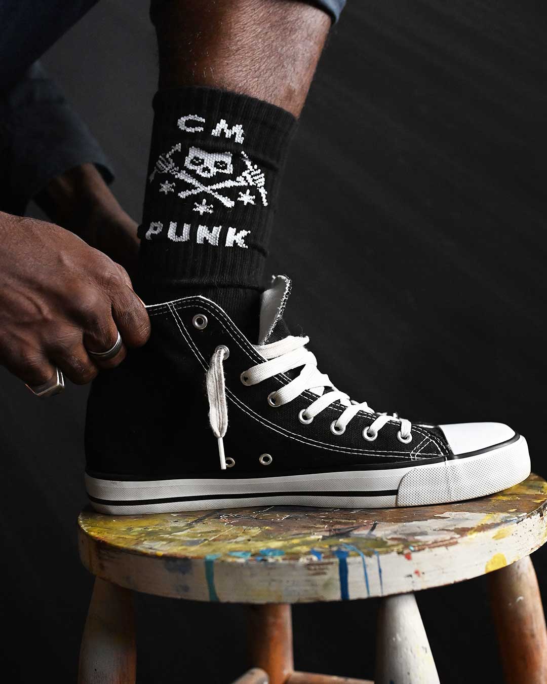 CM Punk Skull Black Socks