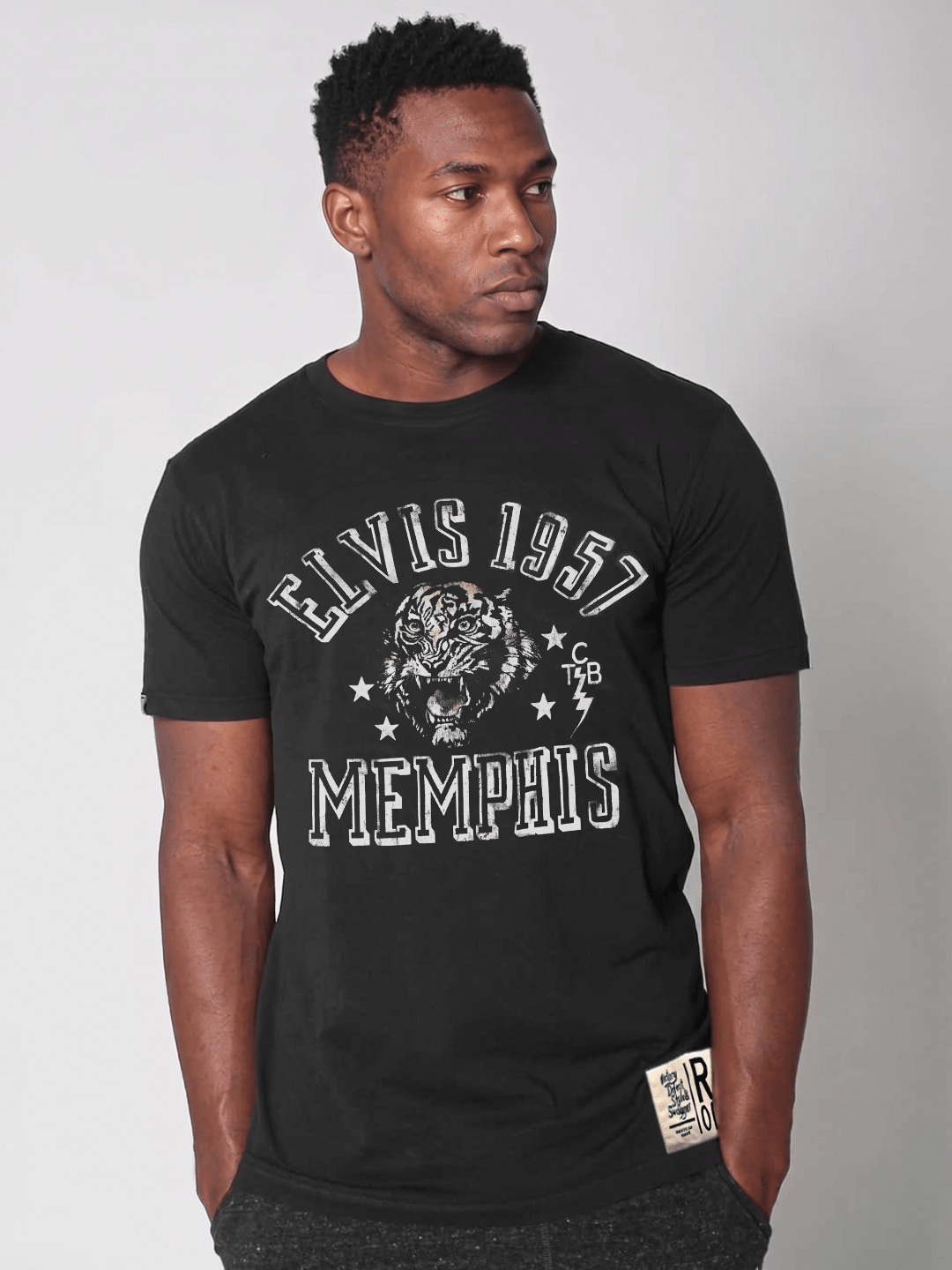 Elvis 1957 Tiger Black Tee