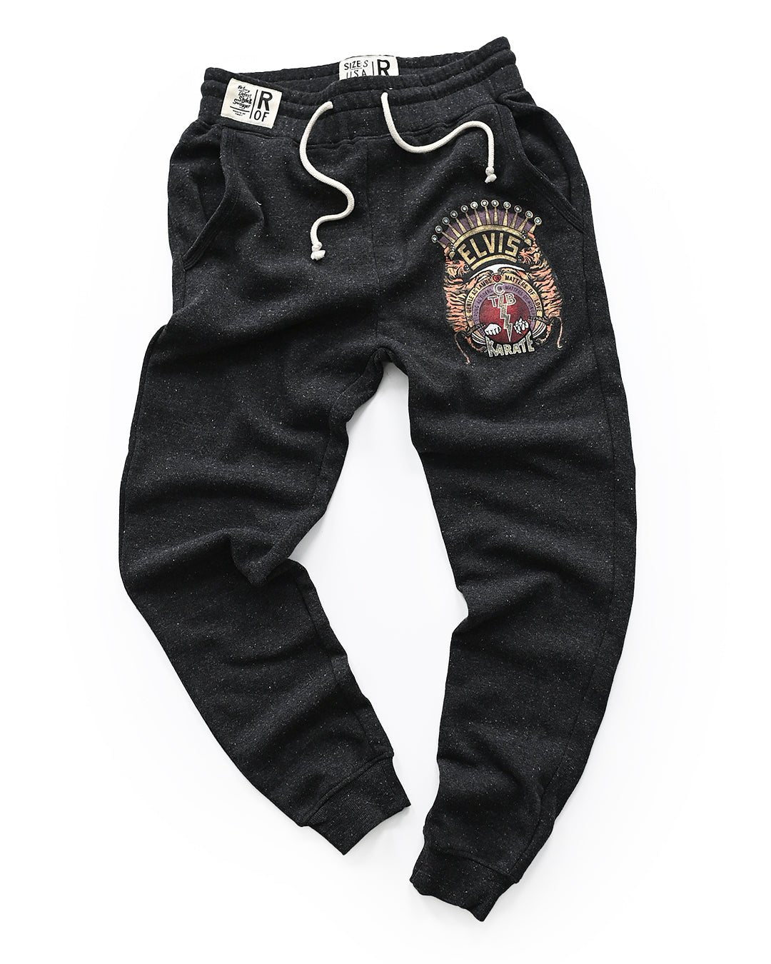 Elvis TCB Tiger Crest Black Sweatpants - Roots of Fight