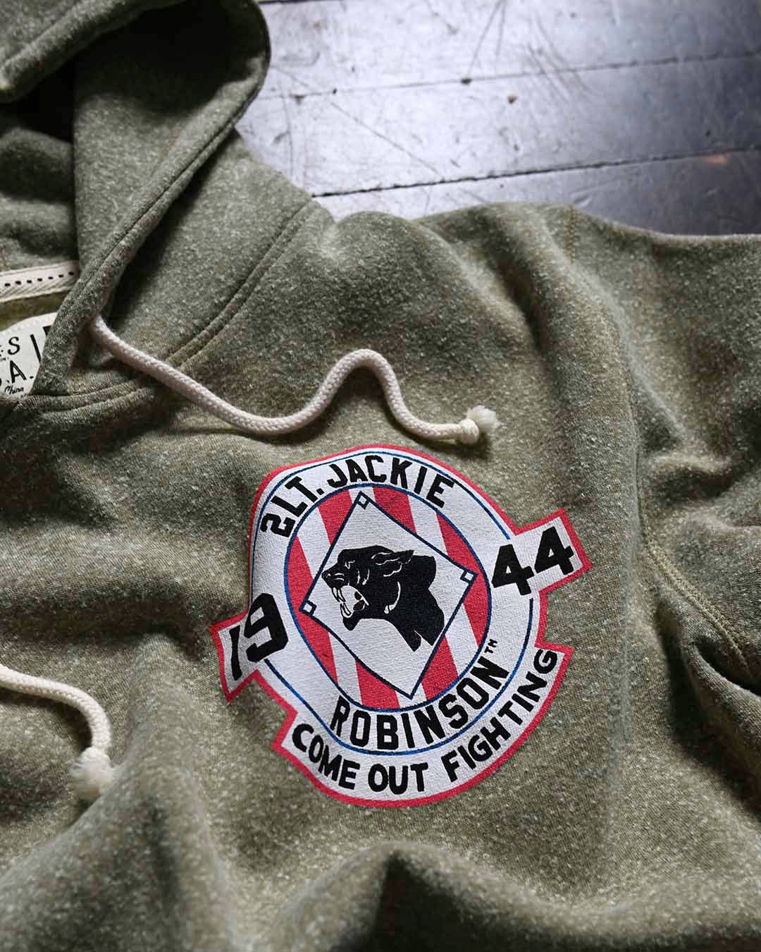 Jackie Robinson The Black Panthers Olive PO Hoody - Roots of Fight