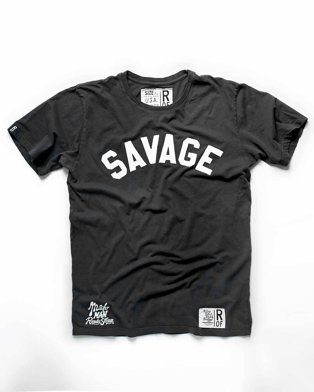 Macho Man 'Savage' Black Tee - Roots of Fight