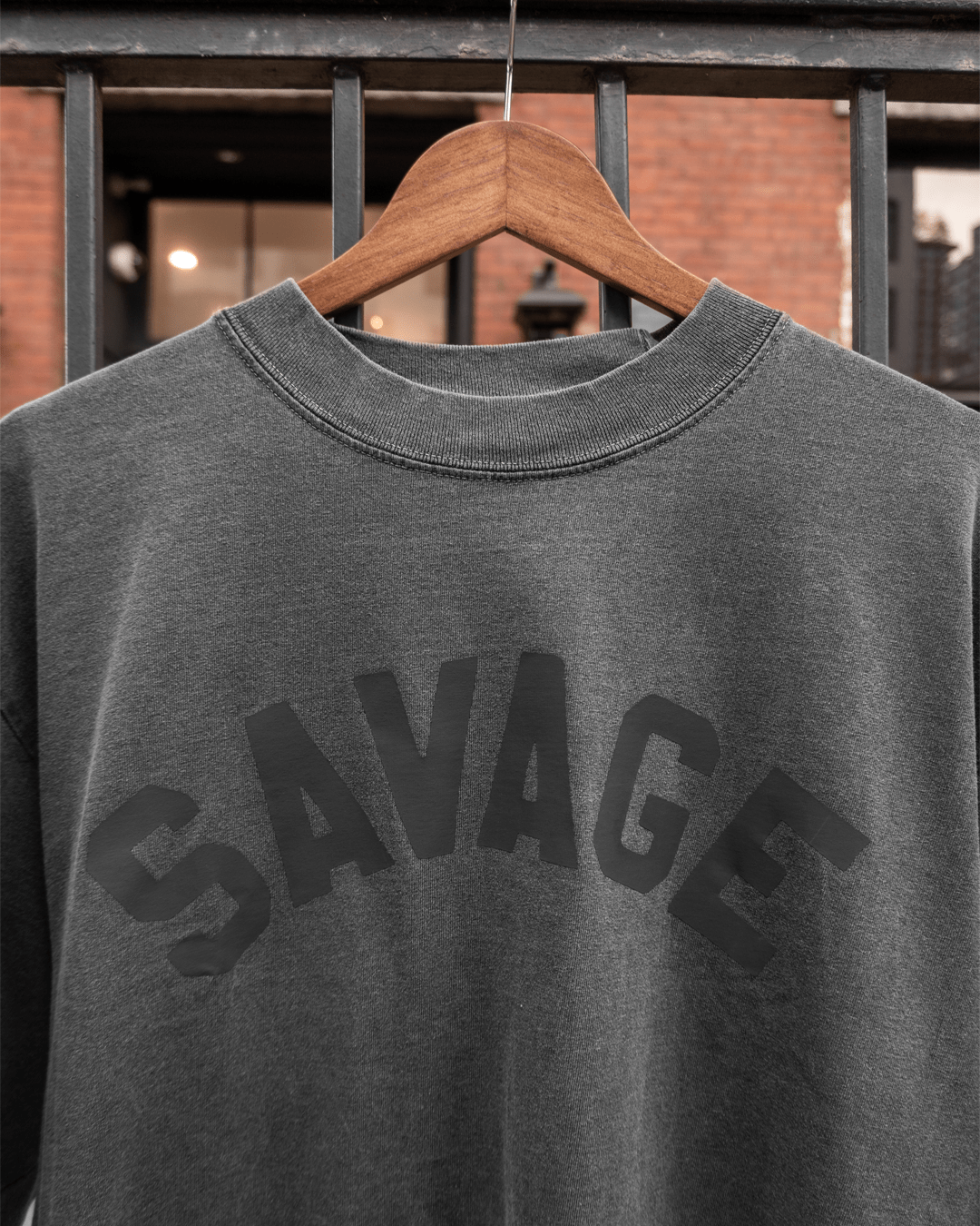Macho Man 'Savage' Charcoal Heavyweight Tee - Roots of Fight