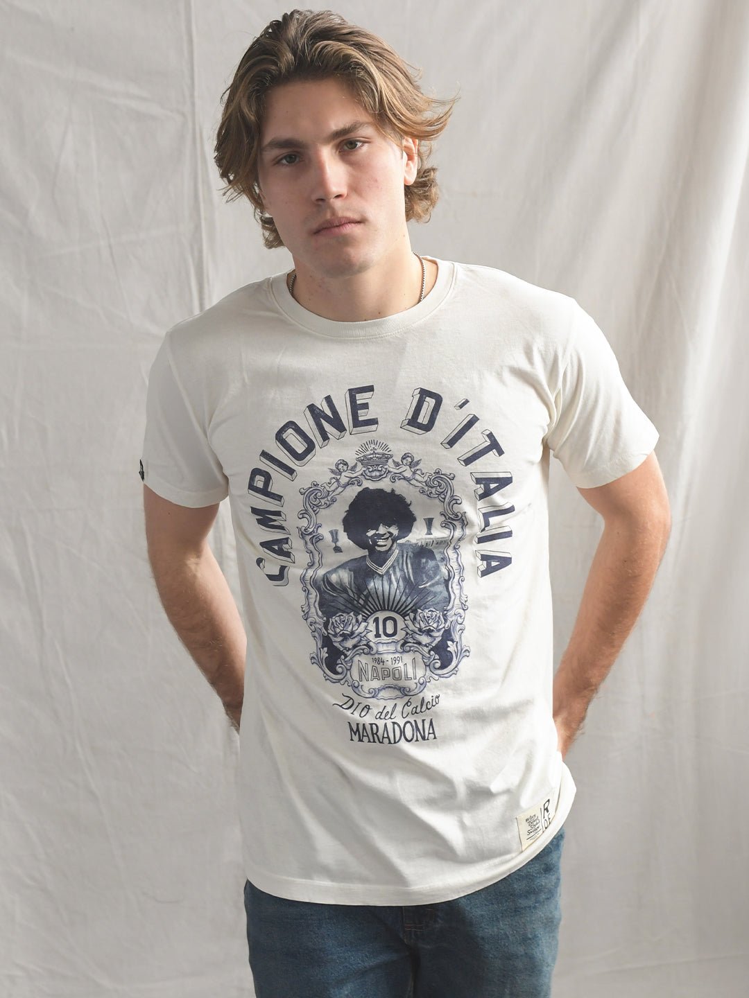 Maradona Dio Del Calcio White Tee - Roots of Fight