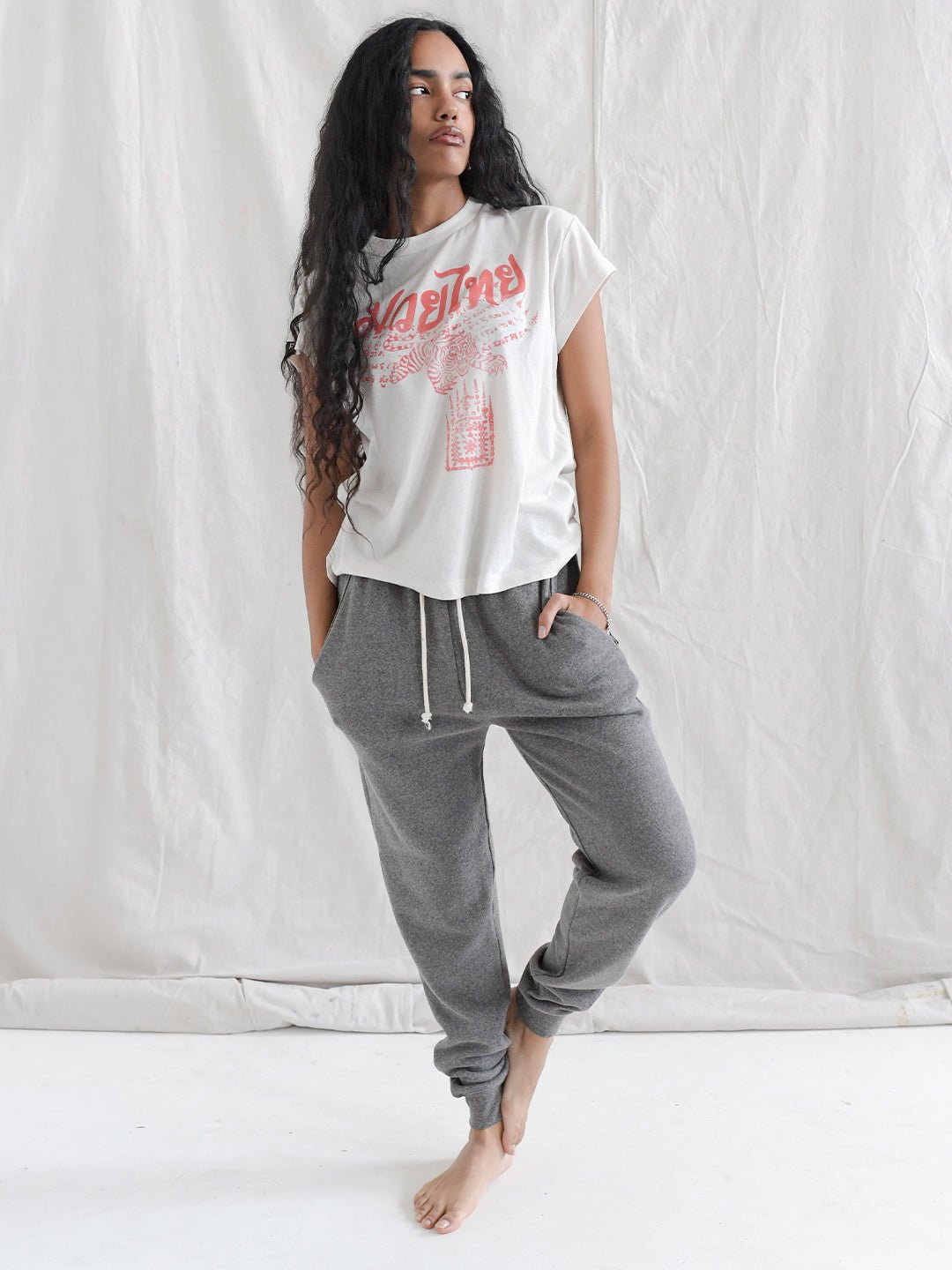 Muay Thai Tiger Women's White Tee - Roots of Fight