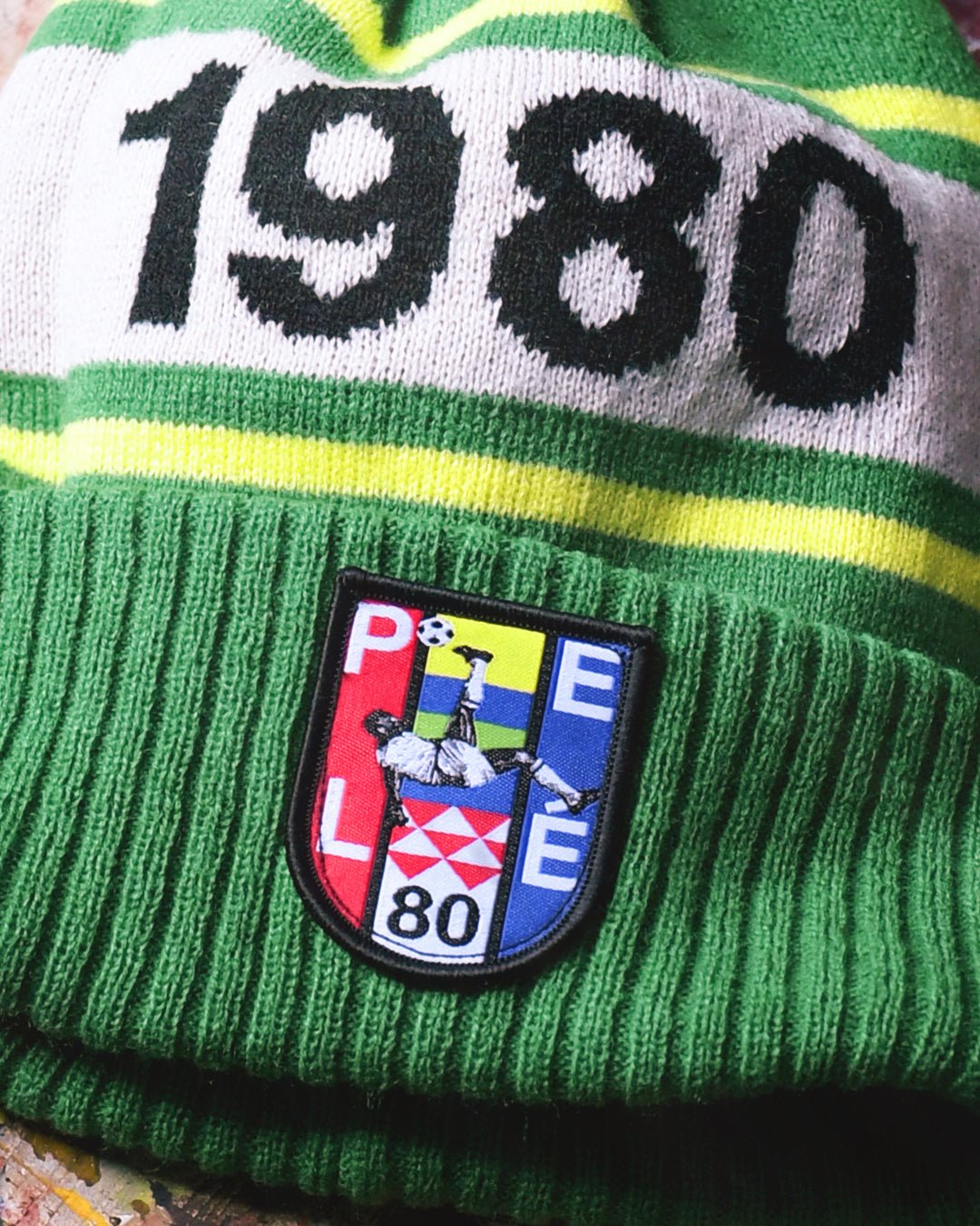 Pelé 1980 Brasil Green Pom Pom Beanie - Roots of Fight