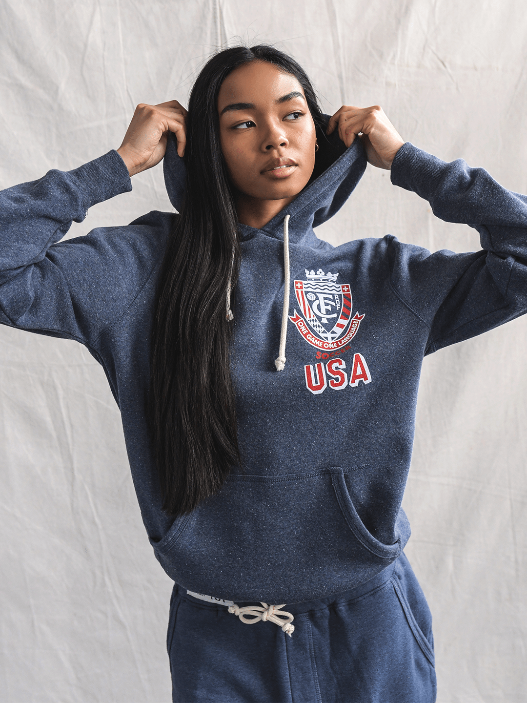 ROF USA Soccer One Language Navy PO Hoody - Roots of Fight