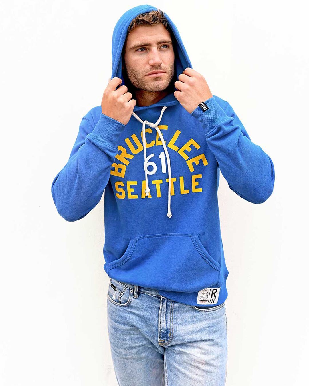 Bruce Lee Seattle '61 Blue PO Hoody XS Heather Blue
