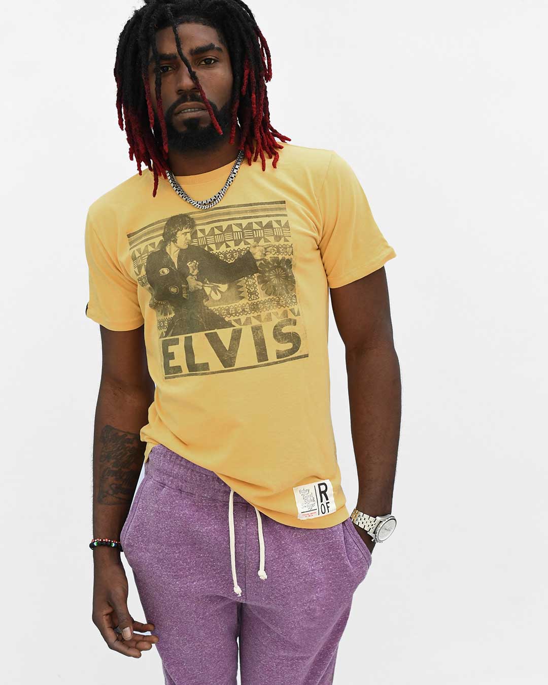 Elvis Stance Photo Yellow Tee - Roots of Fight