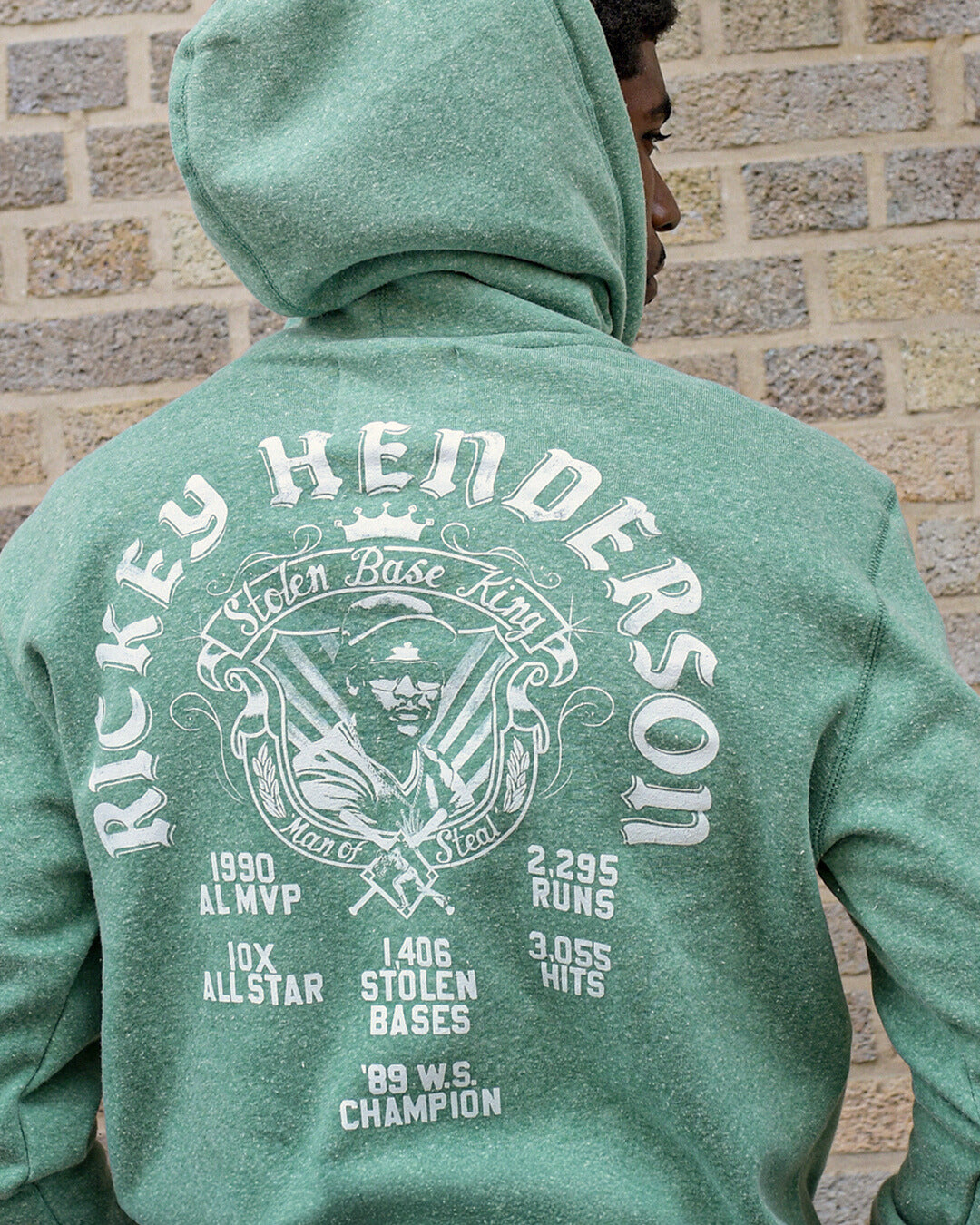 Rickey Henderson Stolen Base King Green PO Hoody