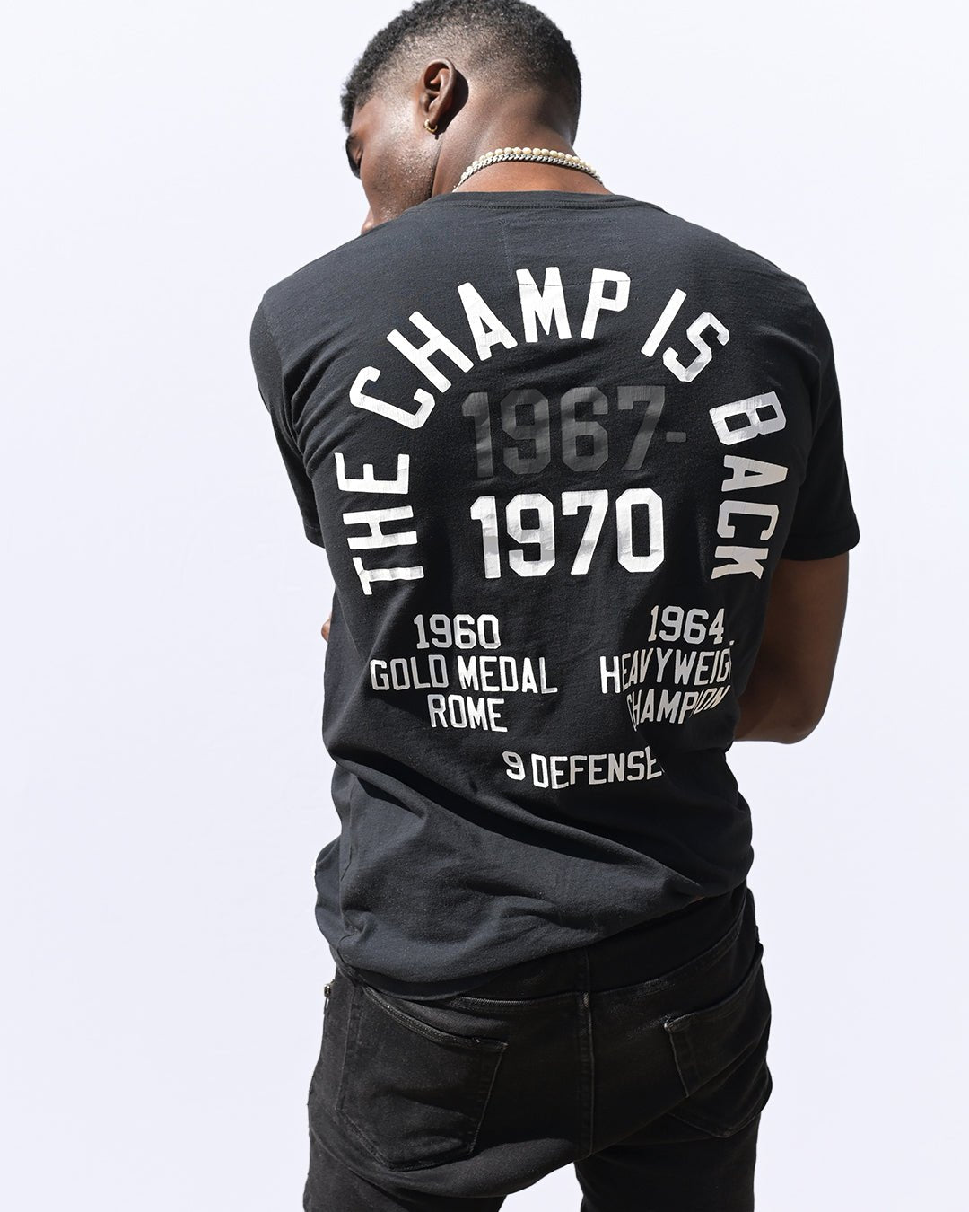 Ali Champ Is Back Black Tee - Roots of Fight