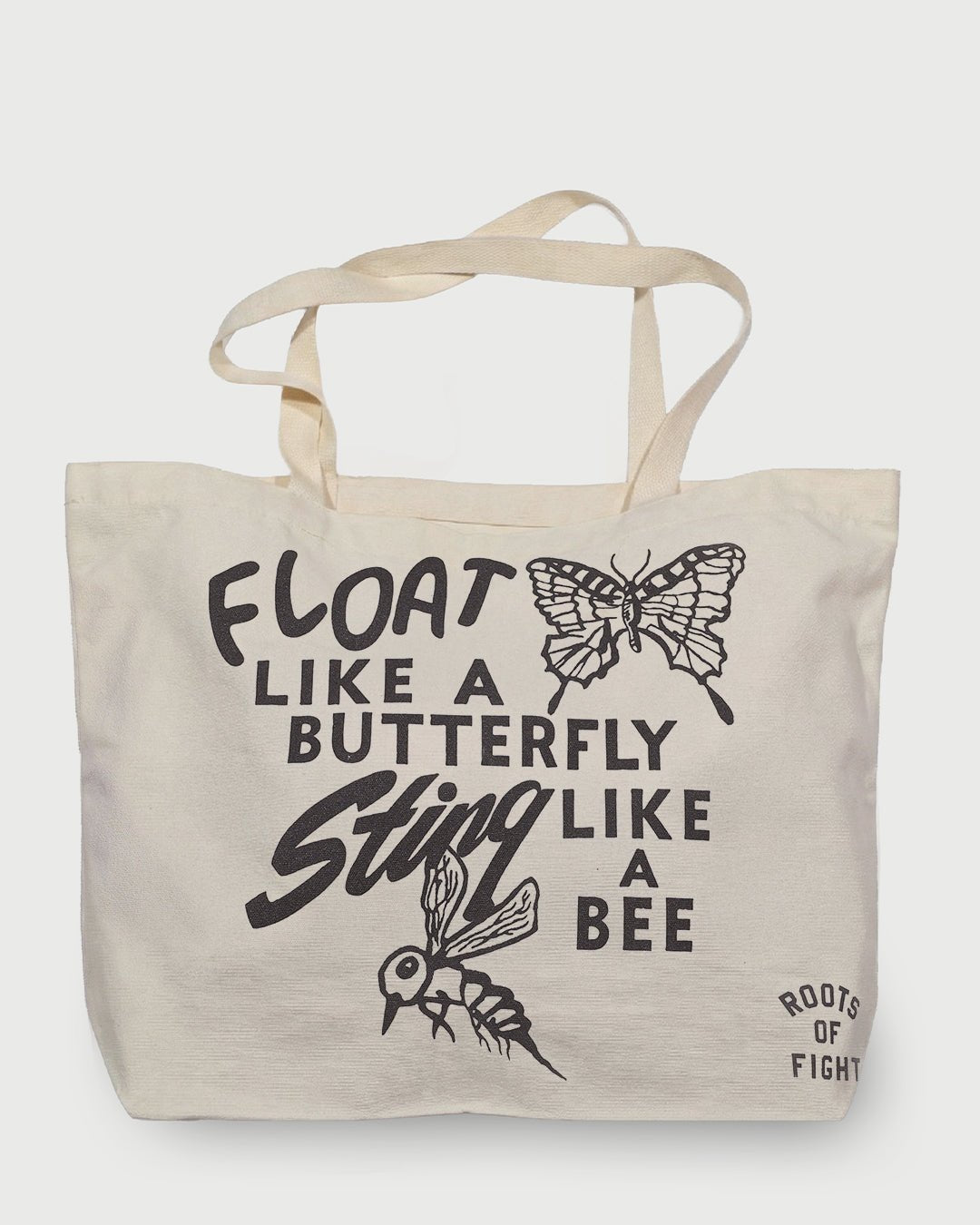 Ali Float Like A Butterfly Ivory Tote Bag - Roots of Fight