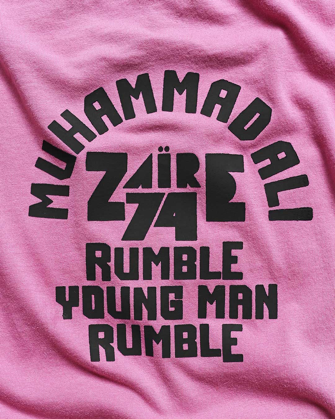 Ali Rumble in the Jungle Pink Tee - Roots of Fight