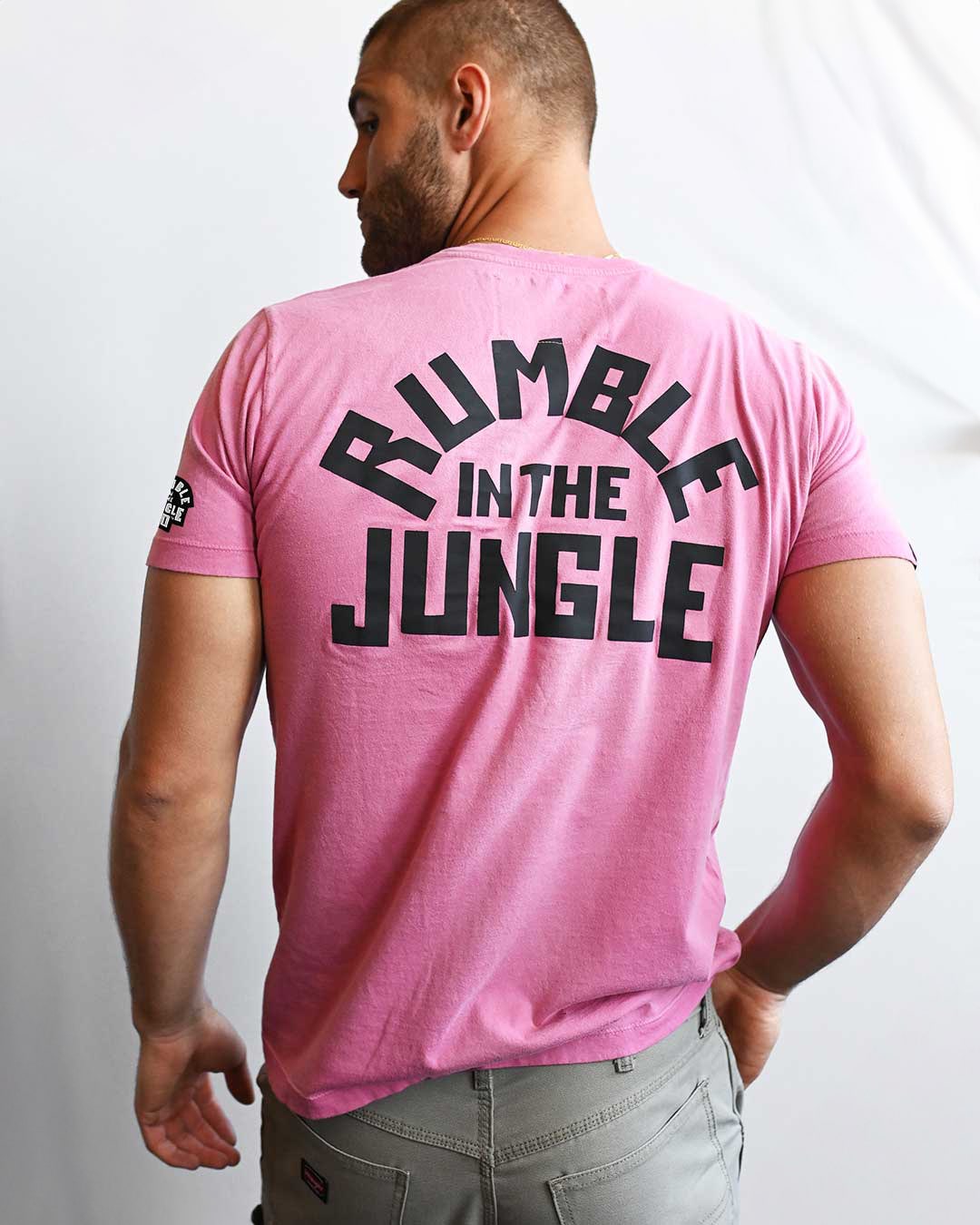 Ali Rumble in the Jungle Pink Tee - Roots of Fight