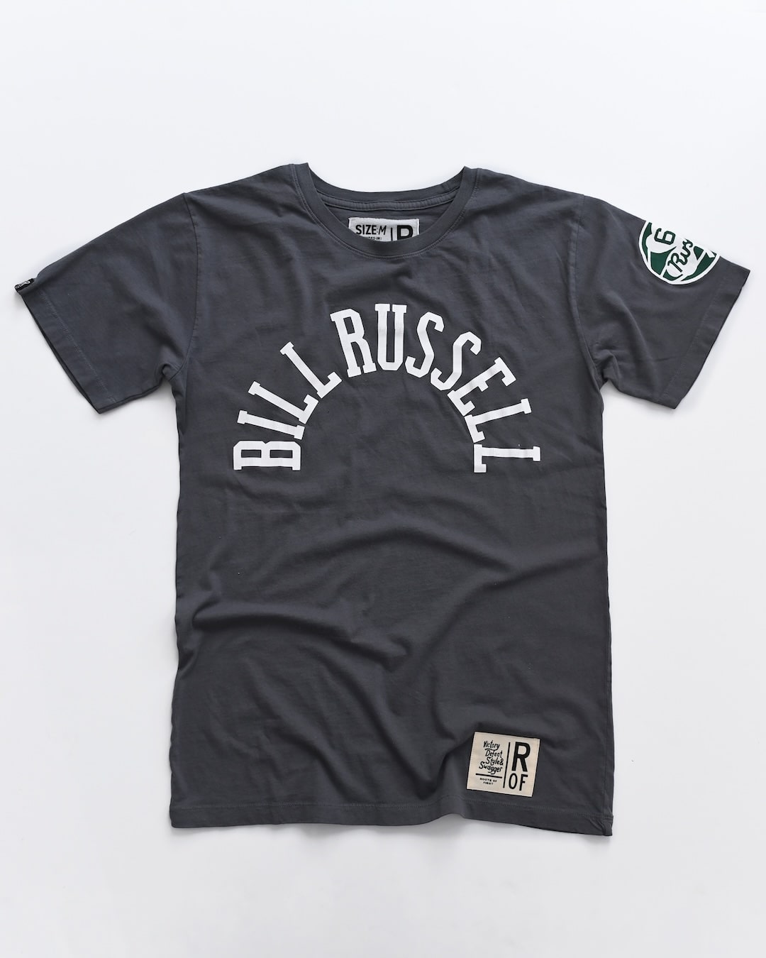 Bill Russell #6 Vintage Grey Tee - Roots of Fight
