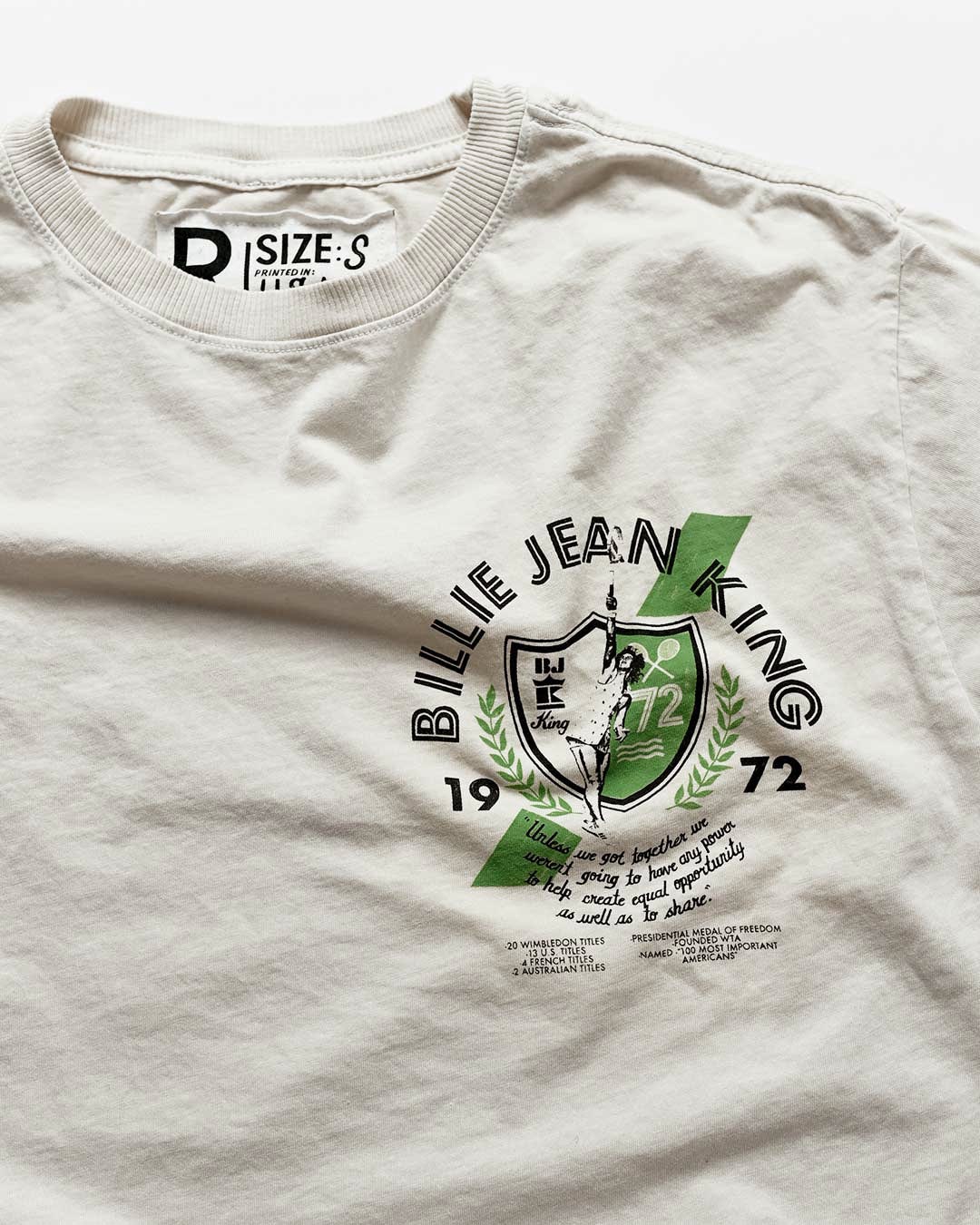 Billie Jean King Creme Women&#39;s Tee - Roots of Fight