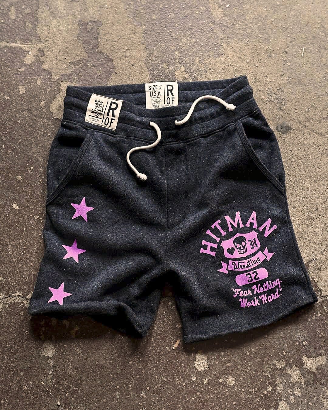 Bret &#39;Hitman&#39; Hart Fear Nothing Black Shorts - Roots of Fight