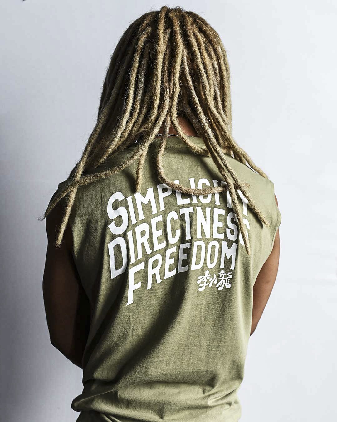 Bruce Lee &#39;67 Freedom Olive Muscle Tee - Roots of Fight