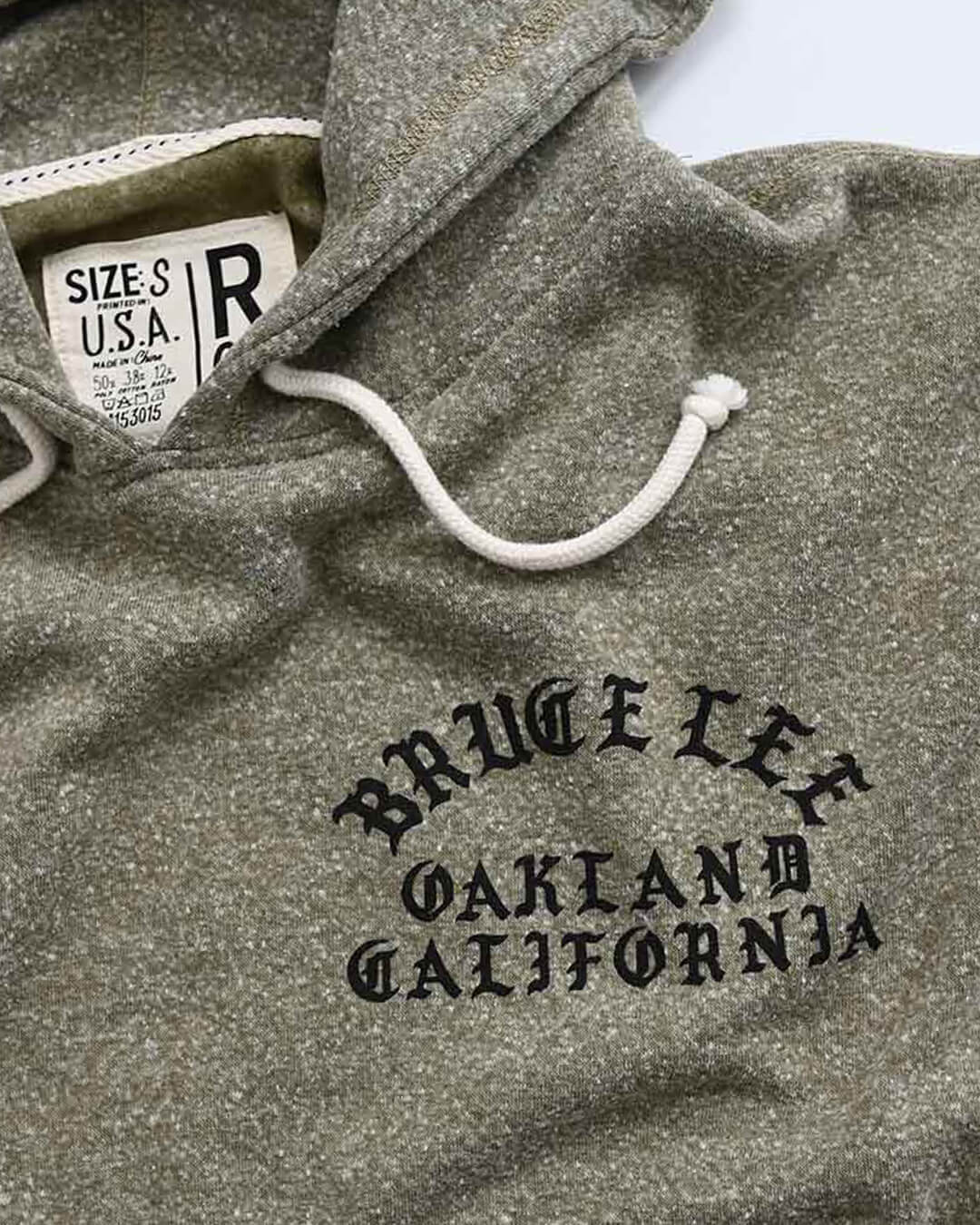 Bruce Lee &#39;Be Water&#39; Olive PO Hoody - Roots of Fight