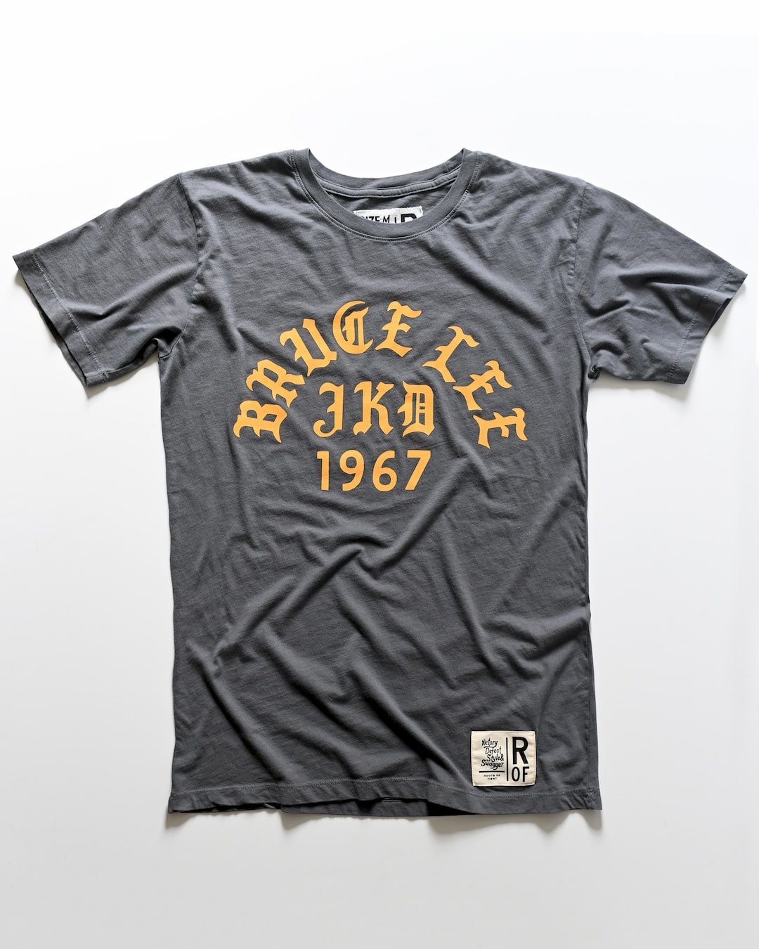 Bruce Lee Oakland &#39;67 Vintage Grey Tee - Roots of Fight
