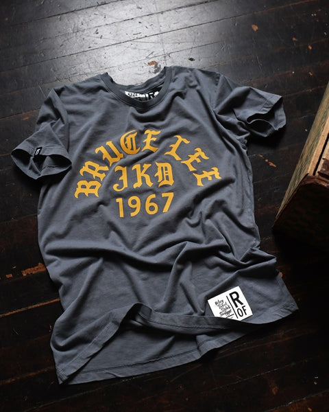 Bruce Lee Oakland '67 Vintage Grey Tee Roots of Fight