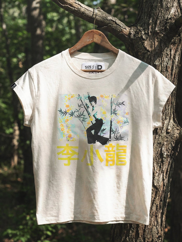 Bruce Lee Vintage Pose Women's White Tee - Roots of Fight
