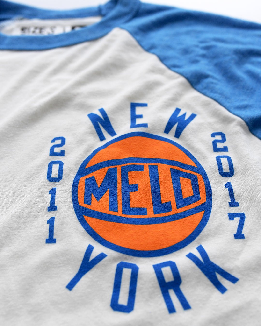 Carmelo Anthony NYC Basketball Blue Raglan Tee - Roots of Fight