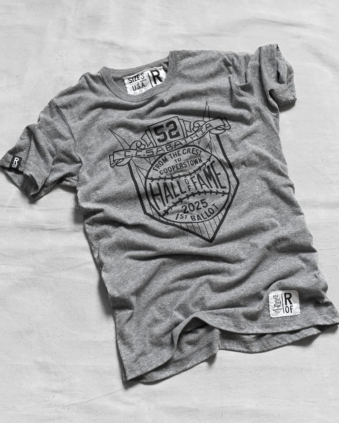 CC Sabathia First Ballot HOF Grey Tee - Roots of Fight