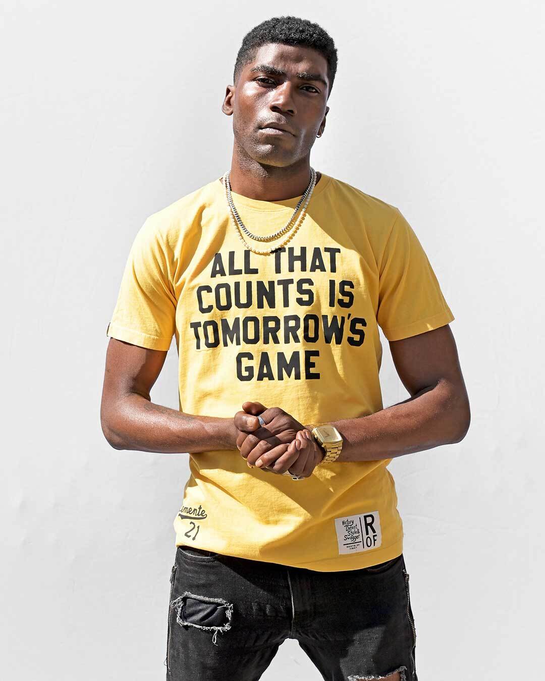 Clemente 'All That Counts' Gold Tee - Roots of Fight