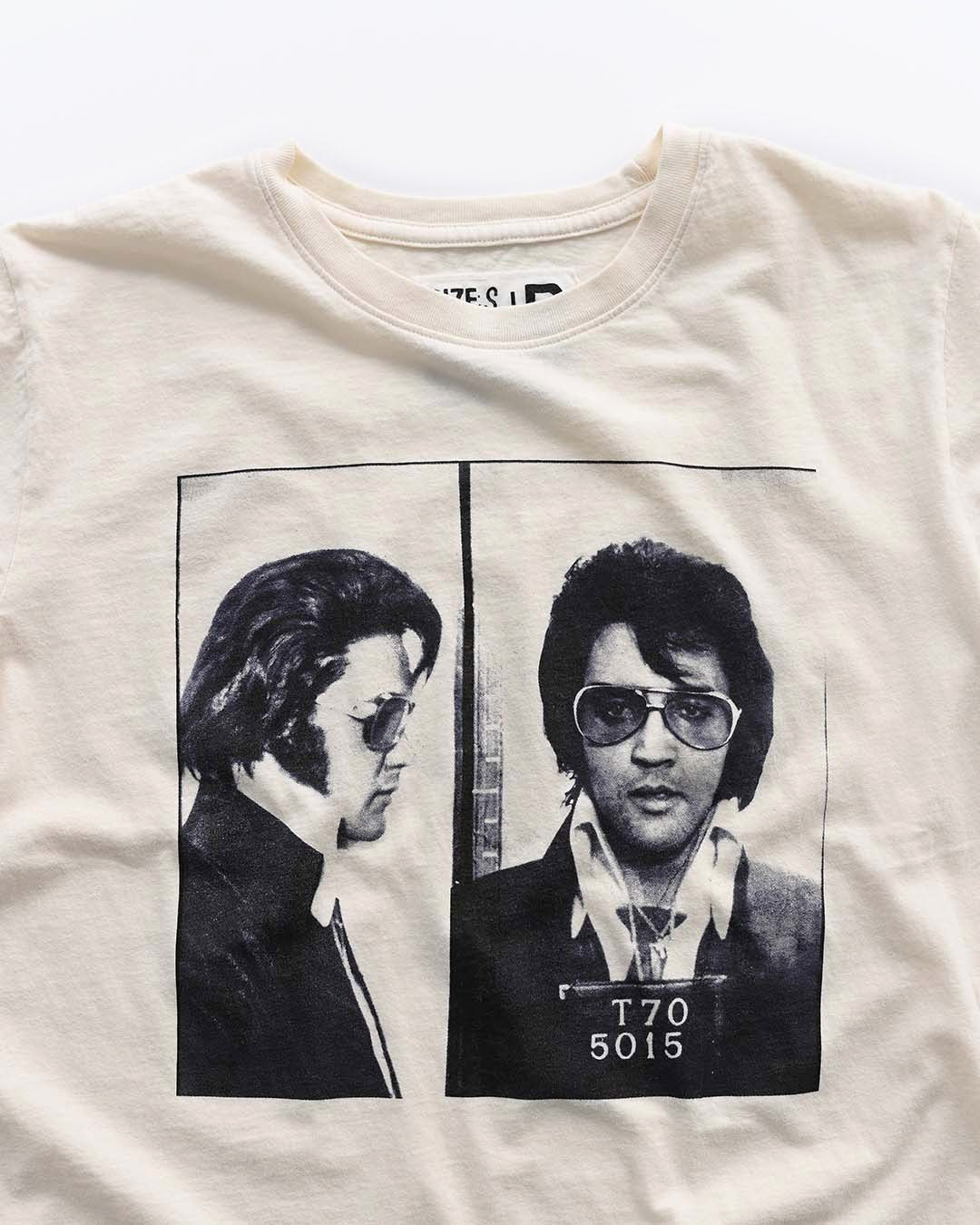 Elvis Presley Mug Shot Photo White Tee - Roots of Fight