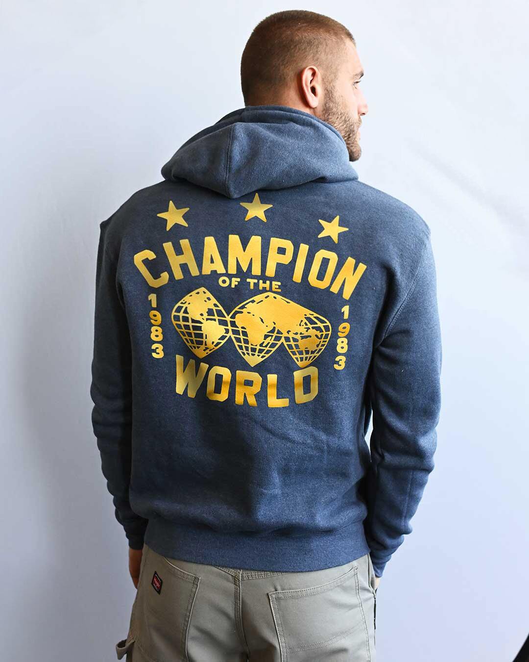 Iron Sheik &#39;83 Champ Navy PO Hoody - Roots of Fight