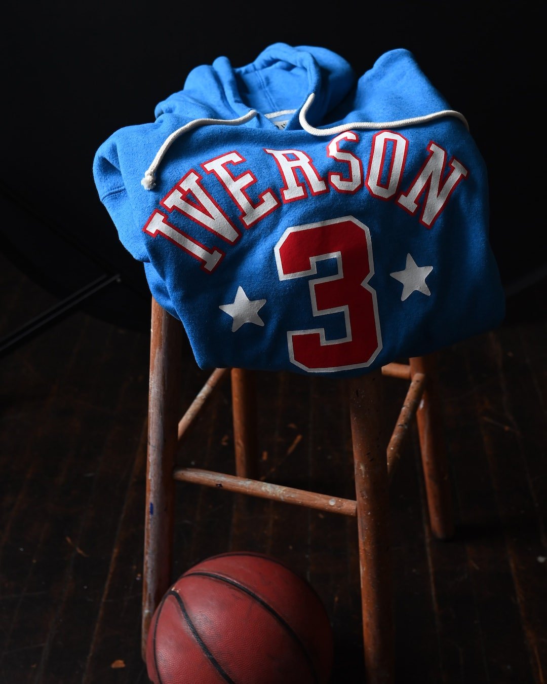Iverson #3 Blue Pullover Hoody - Roots of Fight