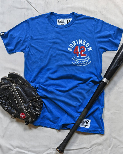 Jackie Robinson Respect #42 Blue Triblend Tee