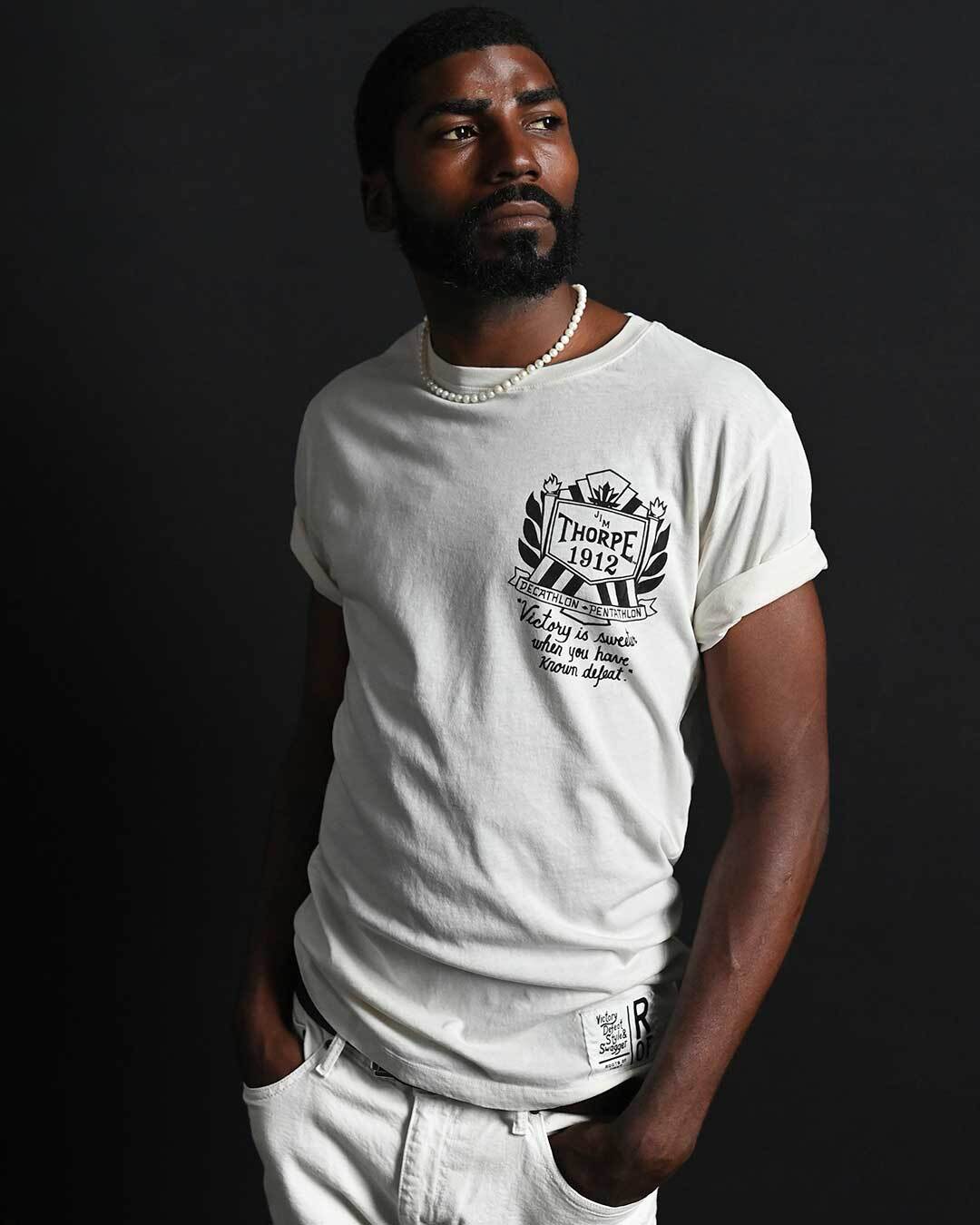 Jim Thorpe Games 1912 White Tee - Roots of Fight