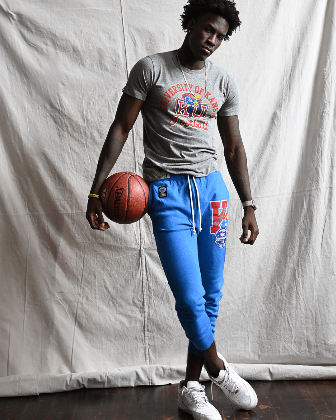 KU - Jayhawks Football Grey Triblend Tee - Roots of Fight