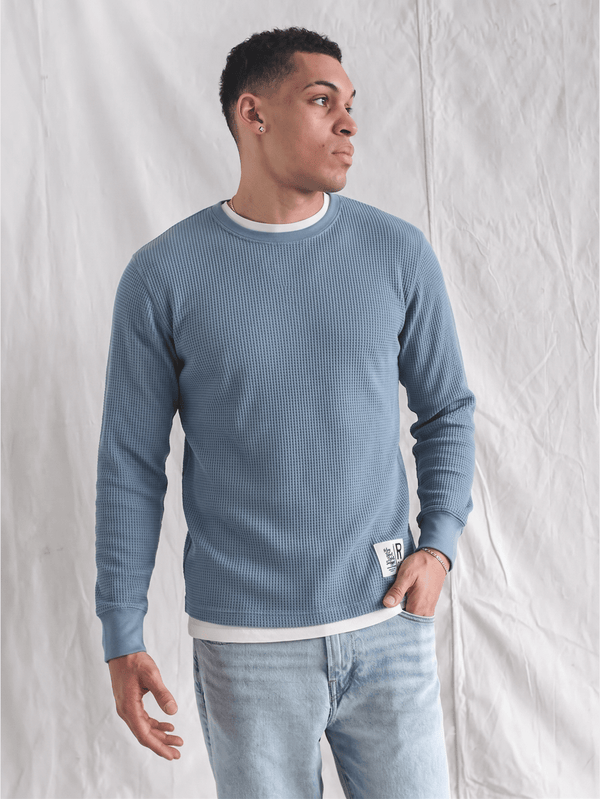 Long Sleeve Vintage Slate Blue Thermal - Roots of Fight