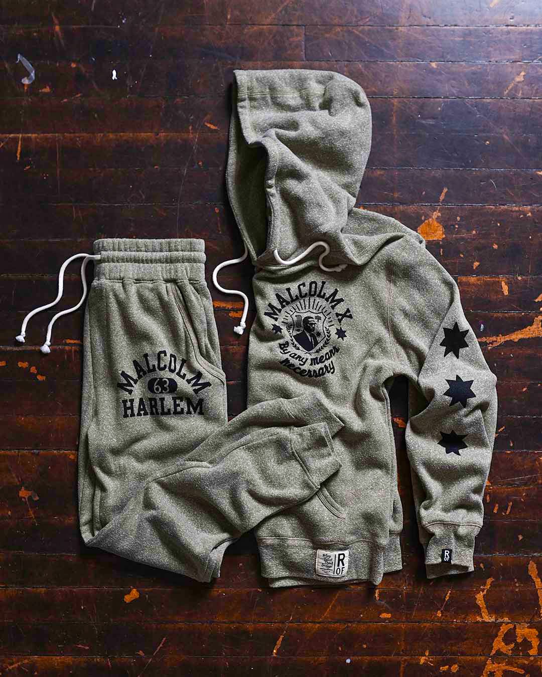 Malcolm X By Any Means Necessary Olive PO Hoody - Roots of Fight