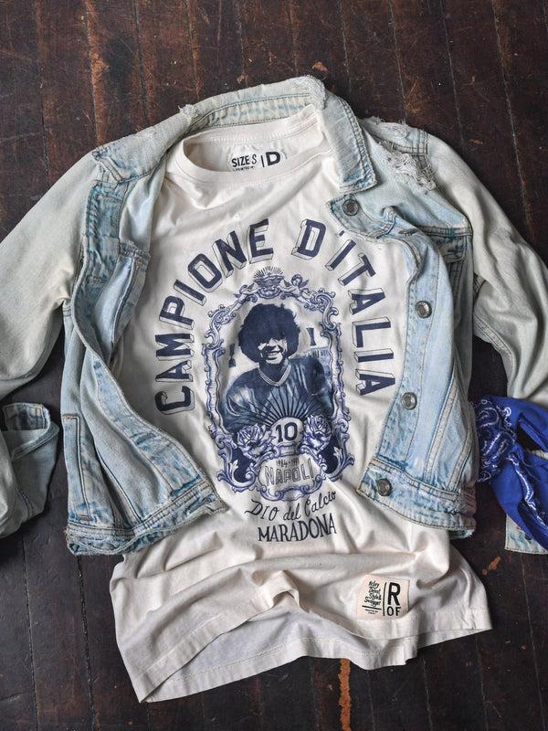 Maradona Dio Del Calcio White Tee - Roots of Fight