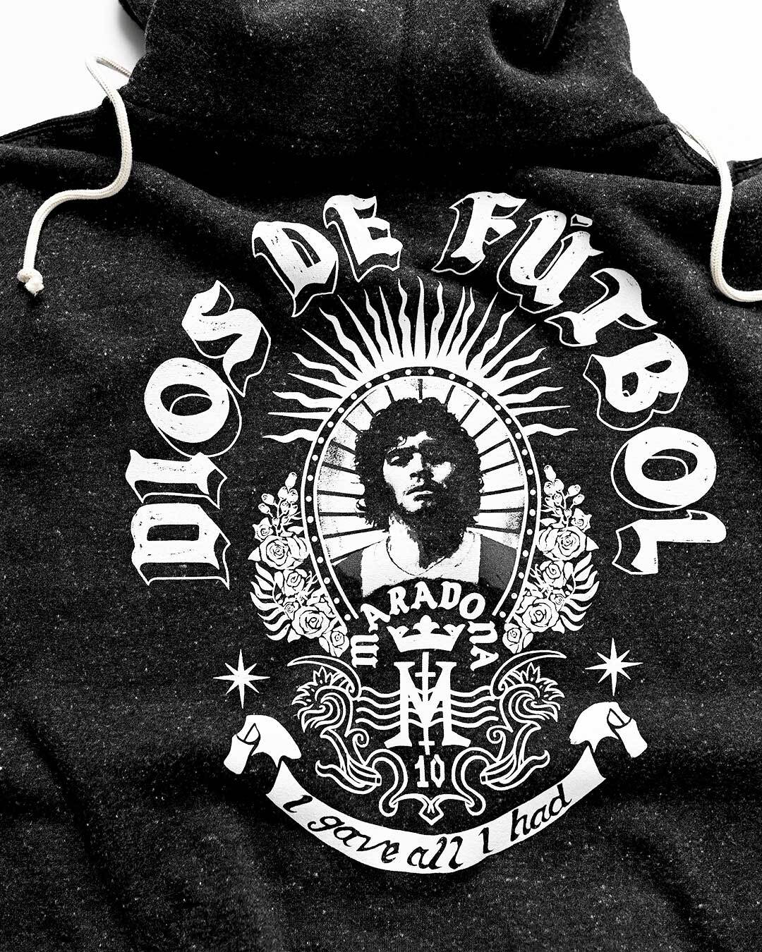 Maradona Dios De Futbol Black PO Hoody - Roots of Fight