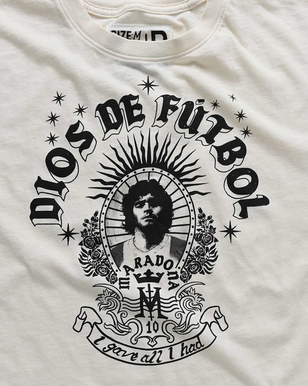 Maradona Dios De Futbol White Tee - Roots of Fight