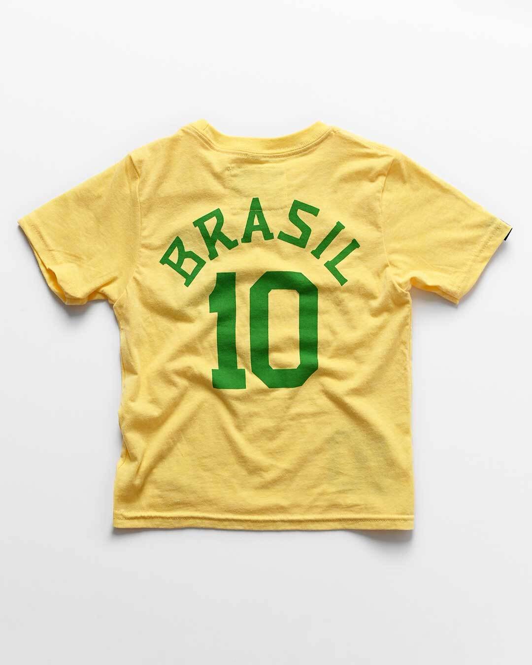 Pelé #10 Brasil Gold Kid's Tee - Roots of Fight