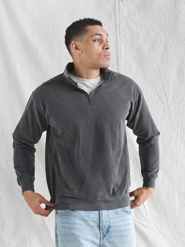 Premium Midweight Quarter - Zip Charcoal Sweatshirt - Roots of Fight