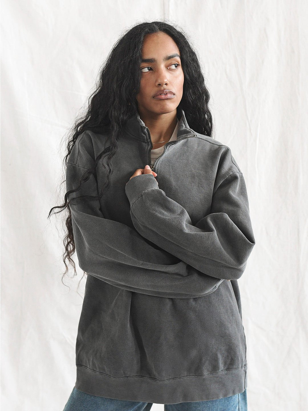 Premium Midweight Quarter - Zip Charcoal Sweatshirt - Roots of Fight