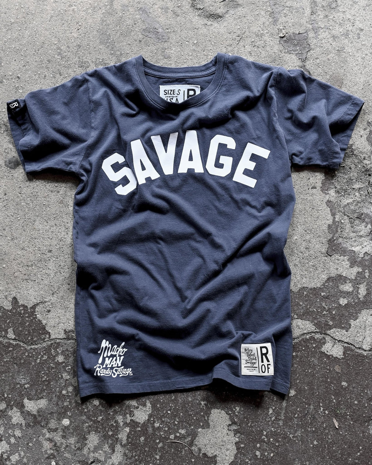 Randy Savage Navy Tee - Roots of Fight