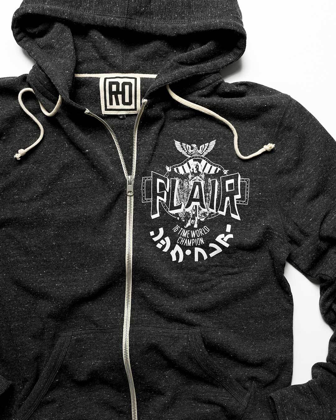 Ric Flair Japan Gym Black FZ Hoody - Roots of Fight