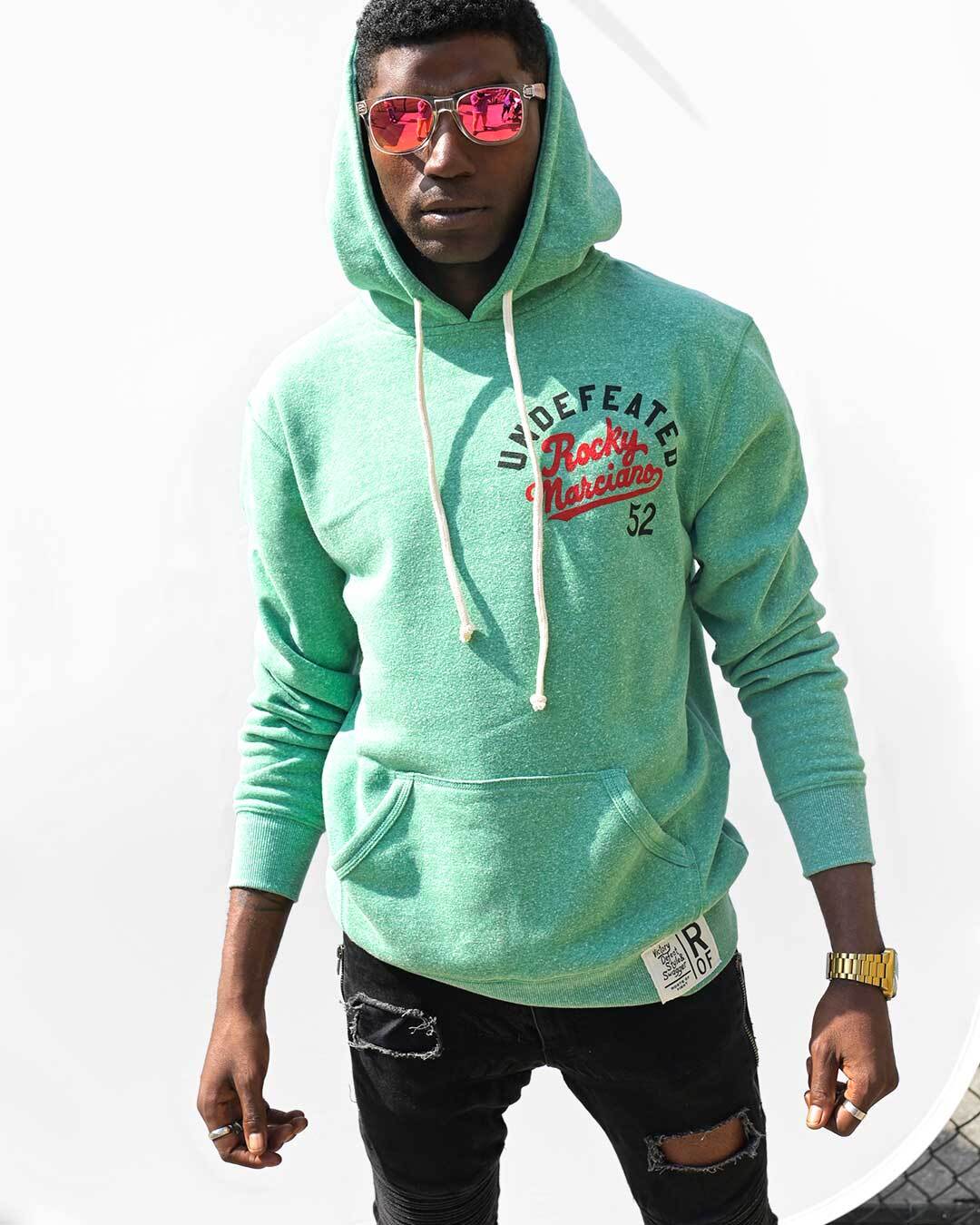 Rocky Marciano Undefeated Heather Green PO Hoody - Roots of Fight