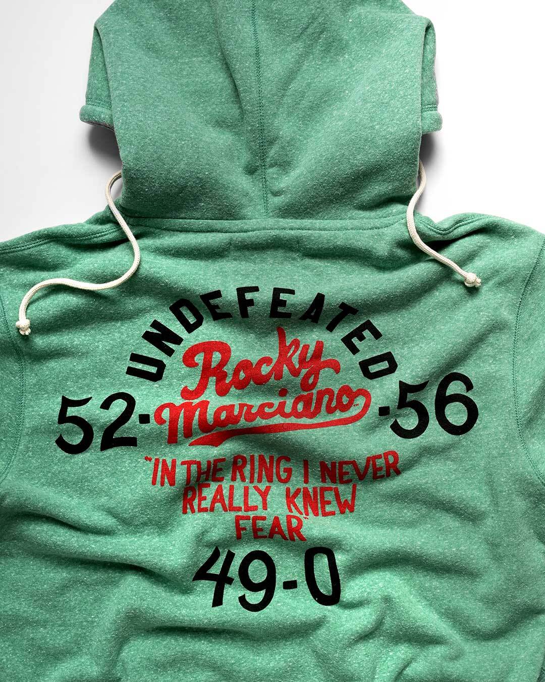 Rocky Marciano Undefeated Heather Green PO Hoody - Roots of Fight